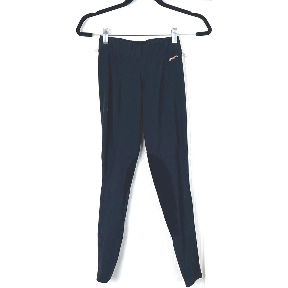 Kerrits Black Equestrian Riding Tights Breeches Knee Patch Womens XS Retail $89